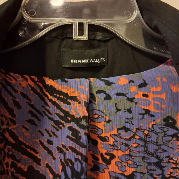 Preowned FRANK WALDER Women's High Quality Lined Black Blazer Jacket Size 38 - Picture 10 of 12